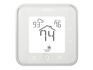 the simple thermostat, energy star wi-fi smart thermostat with mobile app, 7 day schedule, compatible with alexa (white with c-wire)