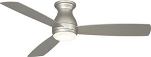 fanimation hugh 52 fps8355bbnw 3-speed ac ceiling fan led light kit and remote control – wet rated, brushed nickel