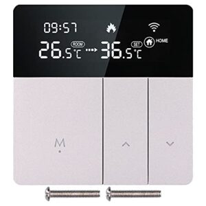 smart thermostat, 86 type concealed wifi app voice control temperature controller silver electric heating programmable temperature controller 95‑240v for home hotel