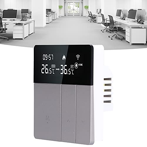 Smart Thermostat, 86 Type Concealed Wifi APP Voice Control Temperature Controller Silver Electric Heating Programmable Temperature Controller 95‑240V for Home Hotel