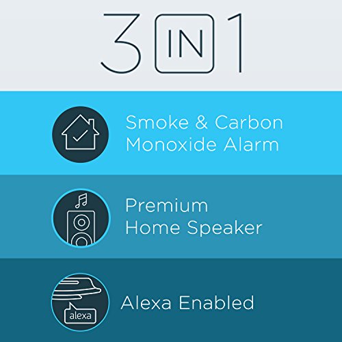 First Alert Onelink Safe & Sound - Smart Hardwired Smoke + Carbon Monoxide Alarm and Premium Home Speaker with Amazon Alexa