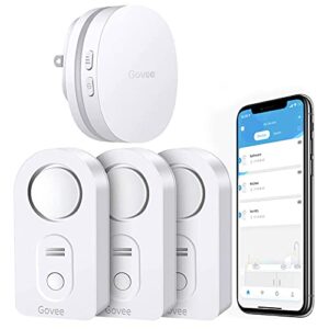 govee wifi water sensor 3 pack, water leak detector 100db adjustable alarm and app alerts, leak and drip alert with email, wireless detector for home, basement(not support 5g wifi)