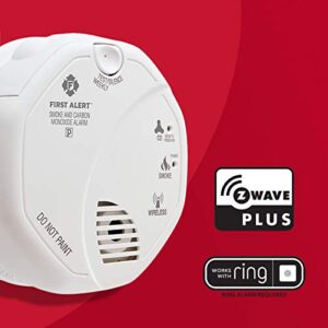 First Alert Z-Wave Smoke Detector & Carbon Monoxide Alarm, Works with Ring Alarm Base Station, 2nd Generation