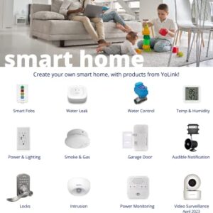 YoLink Smart Home Starter Kit: Water Sensor 4-Pack & Hub Kit - Sensor Compatible with Alexa and IFTTT, 1/4 Mile Range, Instant Remote App, Text(Limited) and Email Alert