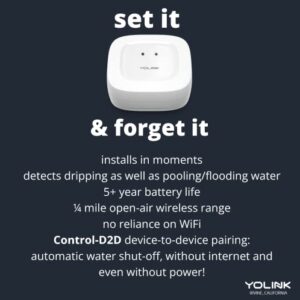 YoLink Smart Home Starter Kit: Water Sensor 4-Pack & Hub Kit - Sensor Compatible with Alexa and IFTTT, 1/4 Mile Range, Instant Remote App, Text(Limited) and Email Alert