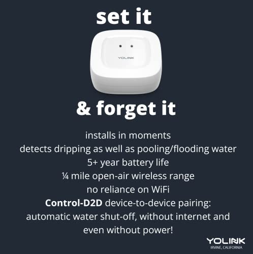 YoLink Smart Home Starter Kit: Water Sensor 4-Pack & Hub Kit - Sensor Compatible with Alexa and IFTTT, 1/4 Mile Range, Instant Remote App, Text(Limited) and Email Alert