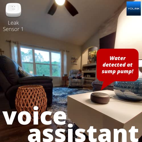 YoLink Smart Home Starter Kit: Water Sensor 4-Pack & Hub Kit - Sensor Compatible with Alexa and IFTTT, 1/4 Mile Range, Instant Remote App, Text(Limited) and Email Alert