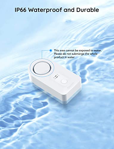 Govee WiFi Water Sensor 2 Pack, 100dB Adjustable Alarm and App Notifications, Leak and Drip Alerts by Email, Detector for Home, Bedrooms, Basement, Kitchen, Bathroom, Laundry(Not Support 5G WiFi)