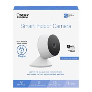 Feit Electric CAM1/WIFI 1080p HD Indoor WiFi Smart Home Security Camera with Night Vision, 2-Way Audio, Works with Alexa & The Google Assistant, White