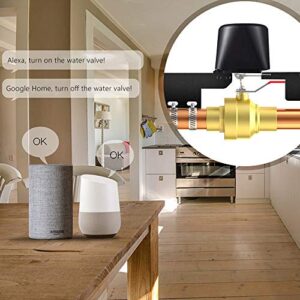 Owfeel WIFI & Bluetooth Smart Water Valve, Shutoff WIFI Control Water Valve Compatible With Alexa, Google and Application Program iOS/Android