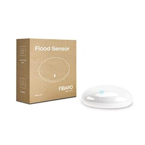 fibaro fgfs-101 zw5 fgfs101zw5 flood sensor, z-wave plus water leak detector-fgfs-101, white