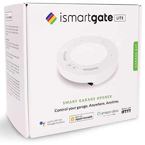 ismartgate LITE Smart Garage Door Opener Remote, APP Control, Compatible with Apple Homekit, Amazon Alexa, Google Assistant, IFTTT, Compatible with All Garage doors. Wireless sensor included.