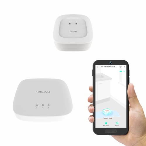 Smart Leak Sensor, YoLink 1/4 Mile World's Longest Range Wireless Smart Water Leak Sensor Compatible with Alexa and IFTTT Leak Detector with App Alerts and Remote Monitor, YoLink Hub Included