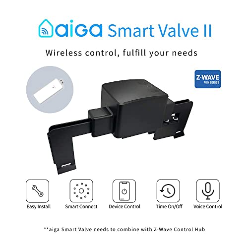 Aiga Smart Home Automation Z-Wave Touchable Gas/Water Auto Shutoff Valve with a Aiga Z-Wave USB Gateway for size 1/2”, 3/4”, 1”, 1.25”, 1.5”