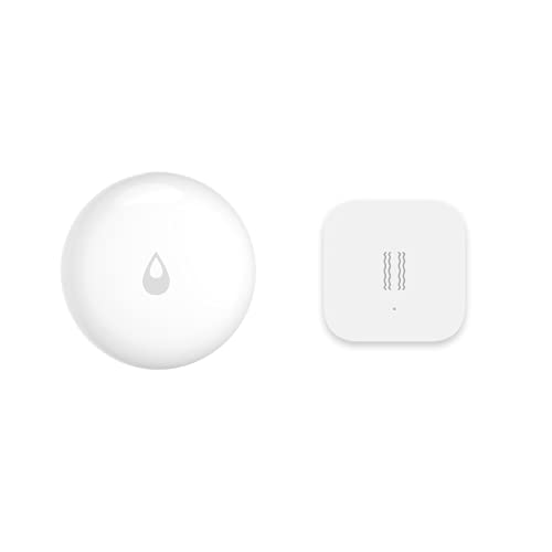 Aqara Water Leak Sensor Plus Aqara Vibration Sensor, REQUIRES AQARA HUB, Zigbee Connection, For Remote Monitoring, Alarm System and Smart Home Automation