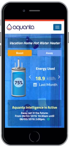 Aquanta Digital Water Heater Timer - Wifi Smart Water Heater Controller/Control - Smart Hot Water Heater Alternative - Programmable, Works with Gas Hot Water Heaters (ONLY) - Leak Sensor Included