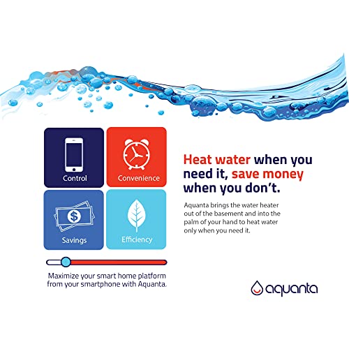 Aquanta Digital Water Heater Timer - Wifi Smart Water Heater Controller/Control - Smart Hot Water Heater Alternative - Programmable, Works with Gas Hot Water Heaters (ONLY) - Leak Sensor Included