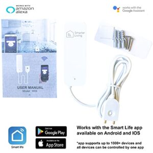 Smarter Living- Smart WiFi Water Sensor & Flood Detector, Phone Notifications via Smart Life and Tuya App, Low Battery Reminder, Easy Setup
