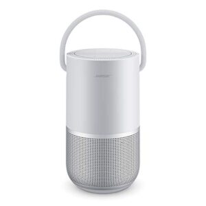 bose portable smart speaker — wireless bluetooth speaker with alexa voice control built-in, silver