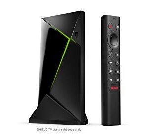 NVIDIA SHIELD Android TV Pro Streaming Media Player; 4K HDR movies, live sports, Dolby Vision-Atmos, AI-enhanced upscaling, GeForce NOW cloud gaming, Google Assistant Built-In, Works with Alexa