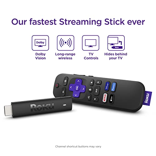 Roku Streaming Stick 4K | Streaming Device 4K/HDR/Dolby Vision with Roku Voice Remote and TV Controls