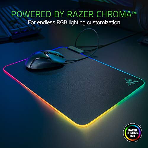 Razer Firefly Hard V2 RGB Gaming Mouse Pad: Customizable Chroma Lighting, Built-in Cable Management, Balanced Control & Speed, Non-Slip Rubber Base
