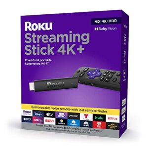 roku streaming stick 4k+ streaming device 4k/hdr/dolby vision with roku voice remote pro
