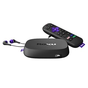 roku ultra | streaming device hd/4k/hdr/dolby vision with dolby atmos, bluetooth streaming, and roku voice remote with headphone jack and personal shortcuts, includes premium hdmi® cable