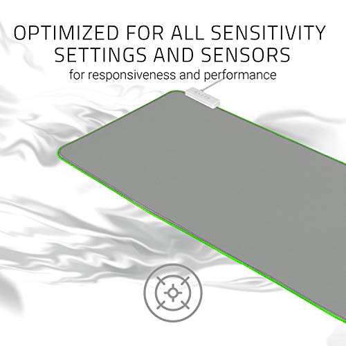 Razer Goliathus Extended Chroma Gaming Mouse Pad: Customizable Chroma RGB Lighting - Soft, Cloth Material - Balanced Control & Speed - Non-Slip Rubber Base - Mercury White