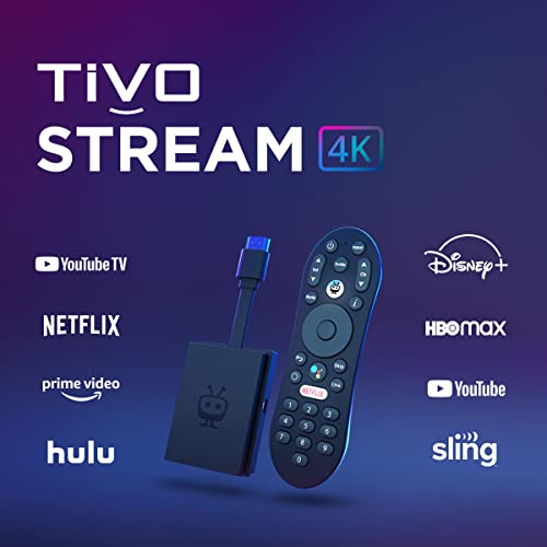 TiVo Stream 4K – Every Streaming App and Live TV on One Screen – 4K UHD, Dolby Vision HDR and Dolby Atmos Sound – Powered by Android TV – Plug-In Smart TV