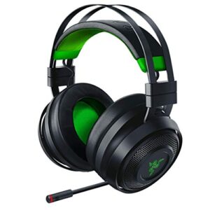 razer nari ultimate for xbox one wireless 7.1 surround sound gaming headset: hypersense haptic feedback – auto-adjust headband – retractable mic – for xbox one, xbox series x & s – black/green