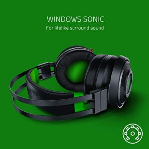 Razer Nari Ultimate for Xbox One Wireless 7.1 Surround Sound Gaming Headset: HyperSense Haptic Feedback - Auto-Adjust Headband - Retractable Mic – for Xbox One, Xbox Series X & S - Black/Green