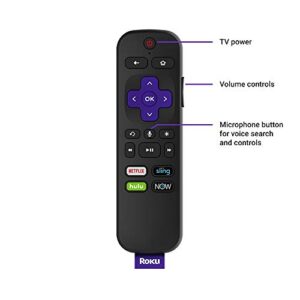 Roku Streaming Stick | Portable; Power-Packed Streaming Device with Voice Remote with Buttons for TV Power and Volume (2018)