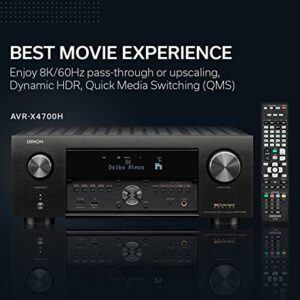 Denon AVR-X4700H 8K Ultra HD 9.2 Channel (125 Watt X 9) AV Receiver 2020 Model - 3D Audio & Video with IMAX Enhanced, Built for Gaming, Music Streaming, Alexa + HEOS