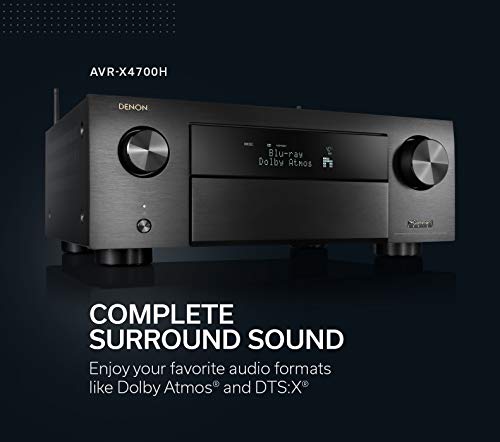 Denon AVR-X4700H 8K Ultra HD 9.2 Channel (125 Watt X 9) AV Receiver 2020 Model - 3D Audio & Video with IMAX Enhanced, Built for Gaming, Music Streaming, Alexa + HEOS
