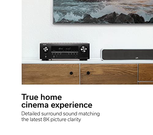 Denon AVR-S660H 5.2 Ch AVR - 75 W/Ch (2021 Model), Advanced 8K Upscaling, 3D Audio - Dolby TrueHD, DTS:HD Master & More, Wireless Streaming, Built-in HEOS, Alexa