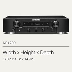 Marantz NR1200 AV Receiver, 2-Channel Home Theater Amp, Wi-Fi, Bluetooth, Heos + Alexa, Immersive Movies, Music & Gaming, Auto Low Latency Mode for Xbox One, Smart Home Automation