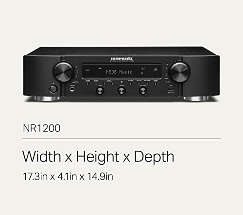 Marantz NR1200 AV Receiver, 2-Channel Home Theater Amp, Wi-Fi, Bluetooth, Heos + Alexa, Immersive Movies, Music & Gaming, Auto Low Latency Mode for Xbox One, Smart Home Automation