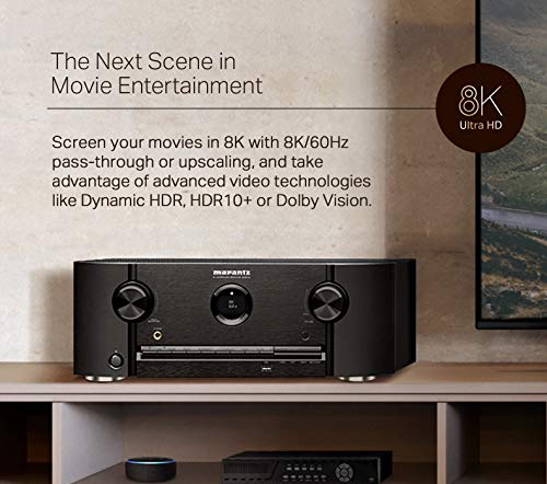 Marantz 8K UHD AVR SR5015 - 7.2 Ch (2020 Model) - Dolby Virtual Height Elevation with Built-in HEOS and Alexa Compatibility - Bluetooth Streaming & Home Automation