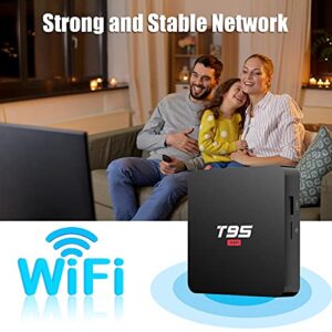 Android TV Box 10.0, T95 Super Android TV Box 2GB RAM 16GB ROM Quad-Core Media Player, Support 2.4GHz WiFi 4K H.265 3D USB 2.0, Smart TV Box Android Box for TV