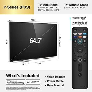 VIZIO 65-Inch P-Series 4K QLED HDR Smart TV w/Voice Remote, Dolby Vision, 4K 120Hz Gaming, Alexa Compatibility, P65Q9-J01, 2022 Model