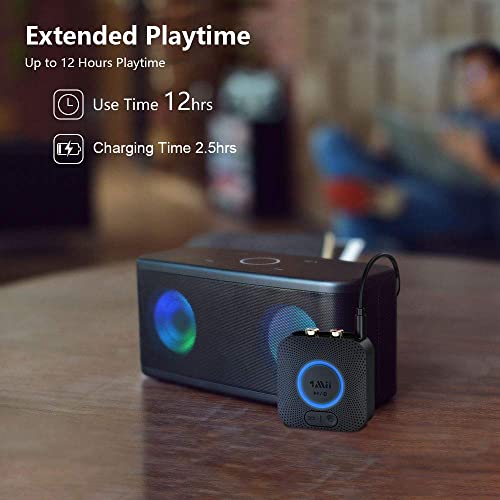 [2022] 1Mii Bluetooth 5.0 Music Receiver, HiFi Wireless Audio Adapter, Bluetooth Receiver with 3D Surround aptX Low Latency for Home Stereo System 12hrs Playtime