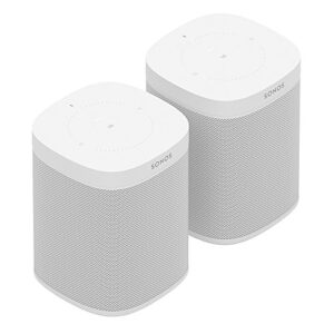 sonos two room set with all-new one – smart speaker with alexa voice control built-in. compact size with incredible sound for any room. (white)
