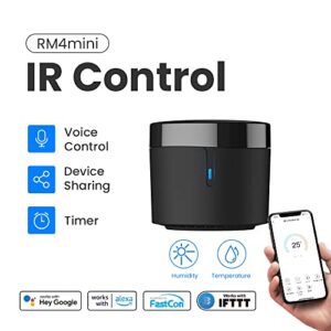 Broadlink RM4 Mini Smart Infrared Universal Remote Control by Smartphone from Anywhere Works with Google Assistant and Alexa