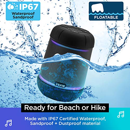 iHome iBT158 Smart Bluetooth Speaker - With Alexa Built-In and Color Changing LED Lights - Perfect Portable Audio Device for Parties, Outdoors, and Other Events