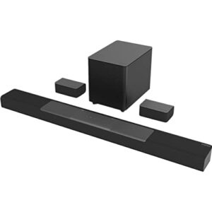 vizio m-series 5.1.2 immersive sound bar with dolby atmos, dts:x, bluetooth, wireless subwoofer, voice assistant compatible, includes remote control – m512a-h6