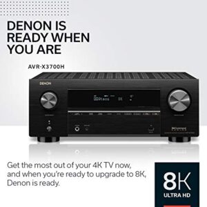 Denon AVR-X3700H 8K Ultra HD 9.2 Channel (105Watt X 9) AV Receiver 2020 Model - 3D Audio & Video with IMAX Enhanced, Built for Gaming, Music Streaming, Alexa + HEOS