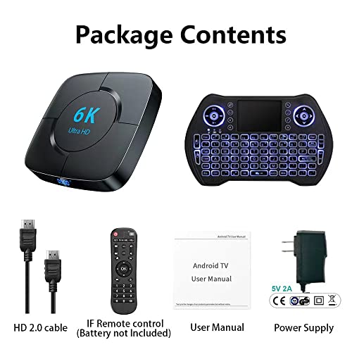 TV Box Android 10.0 4GB RAM 32GB ROM H616 Smart TV Box Set Top Box with Mini Keyboard USB 2.0 Ultra HD 4K 6K HDR Dual Band WiFi 2.4 5.8GHz BT4.1 Android TV Box