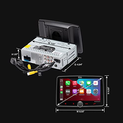 BOSS Audio Systems BVCP9700A-FL Car Audio Stereo System - Apple CarPlay, Android Auto, 7 Inch Single Din, Capacitive Touchscreen, Bluetooth Audio and Calling Head Unit, Radio Receiver, No CD Player