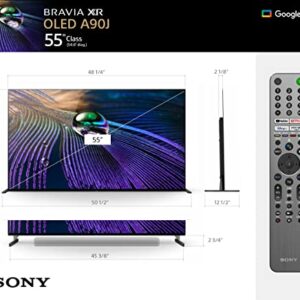 Sony A90J 55 Inch TV: BRAVIA XR OLED 4K Ultra HD Smart Google TV with Dolby Vision HDR and Alexa Compatibility XR55A90J- 2021 Model